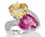 18kt White Gold Diamond and Gemstone Crivelli Ring (.90 ct. tw.)