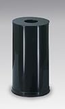 United 15 gallon Steel Open Top Black Waste Receptacle CC16EBK