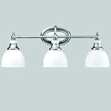 Chrome and Cased Opal Glass 24 Wide Bathroom Light