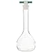 Chemglass CG-1617-200 Glass 200mL +/- 0.12mL Flat Bottom Heavy Duty Wide Mouth Volumetric Flask, with PTFE Stopper, 175mm Height