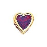 14K Gold 6mm Heart Garnet January Slide Pendant Jewelry