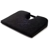 TUSH CUSH Seat Cushion - Small Home Office Car Compu Computer Ergonomic Orthopedic Chair Cushion - Black Velour Fabric
