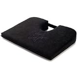 TUSH CUSH Home Office Orthopedic Large Computer Ergonomic Seat Cushion Original - Extra Firm Black Velour Fabric