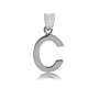 Initial Pendant Letter C Sterling Silver Ladies Smooth