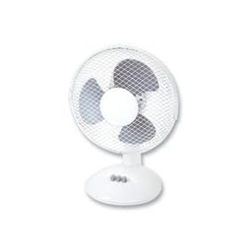 9" Fan (Cold Air) - 9 inch Desk Top Static & Oscillating Cooling Electric Fan (23cm) 2 speed Adjustable Tilt (Table model) - High Quality Model with Metal Mesh front for strength & safety - 35 watt ULTRA COOL White Finish