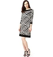 A-Line Geometric Print Tunic Dress