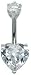 Piercing Nombril C?ur en cristal - piercings de corps - Joli C?ur en cristal coupe suisse 10MM et bo