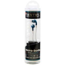 Sentry HO542 Micro-Buds Digital Stereo Earphones with Pouch - Blue (1 Each)
