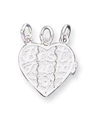 Sterling Silver Best Friends 3-piece break Apart Heart Charm