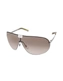 Gucci Logoed Metal Rimless Shield Sunglasses beige/shaded brown