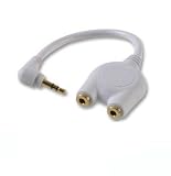 Ex-Pro® - White - iPod / MP3 Headphone splitter - Turn 1 Socket in to 2 - 24K Gold Plated
