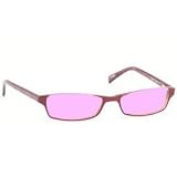 COMPUTER GLASSES WITH PINK POLYCARBONATE DOUBLE SIDED ANTI-REFLECTIVE COATING, SCRATCH COATING AND UV PROTECTION - CLARET PLASTIC FRAME - 53-17-140