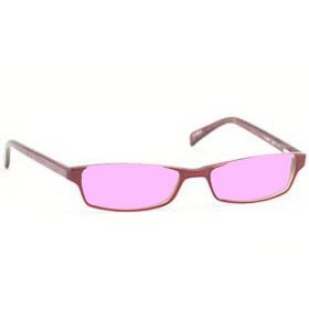 COMPUTER GLASSES WITH PINK POLYCARBONATE DOUBLE SIDED ANTI-REFLECTIVE COATING, SCRATCH COATING AND UV PROTECTION - CLARET PLASTIC FRAME - 53-17-140