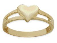 10 Karat Yellow Gold High Polish Heart Baby Ring