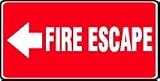 FIRE ESCAPE (ARROW LEFT) Sign - 7 x 14 Plastic