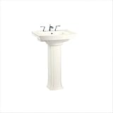 Archer Pedestal Bathroom Sink Faucet Drillings: 4, Finish: Black Black