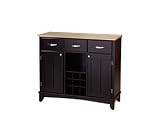Hutch-Style Buffet- Black/ Natural