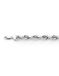 14K White Gold Diamond Cut 20" Rope Chain 10mm Thick