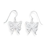 Diamond Cut Butterfly Earrings on French Wire