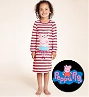 Younger Girls Peppa Pig Striped Nightdress