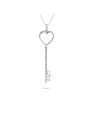 Sterling Silver Love Key Pendant
