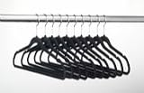 ULTRA-SLIM VELVET SUIT HANGERS - SET OF 10- BLACK