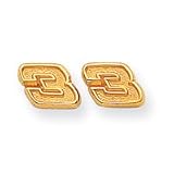 14k NASCAR Dale Earnhardt Number 3 Post Earrings