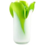 Andre Small Hot Green and Icy White Glass Vase