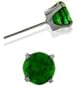 0.90Ct. Created 5mm Round Emerald 14 Karat White Gold Stud Earrings