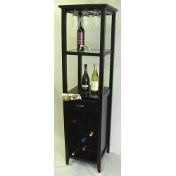 Galina Wine Tower - Holds 18 Bottles (Matte Black) (66H x 17W x 17D) by PROMAN PRODUCTS