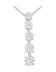 Diamond Journey Pendant 14K White Gold - 1.50 CT Diamonds