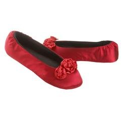Women's Rosette Satin Ballerina