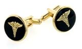 JJ Weston dignified doctor medical caduceus cufflinks with presentation box. Made in the USA