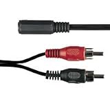 2 x RCA phono plugs - 3.5mm stereo socket, 0.2m, bag and header from Skytronic