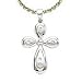 14K White Gold Diamond Cross