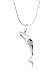 VINANI brand Germany 925 Sterling Silver Women Pendant Shark shiny with Snake Chain Necklace AHI-S