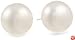 Sterling Silver White Freshwater Cultured Pearl Button Stud Earrings (6.5x7mm)