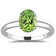 0.90 Ct Peridot Solitaire Ring Platinum