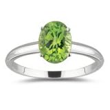 0.90 Ct Peridot Solitaire Ring Platinum