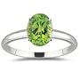 1.00 Ct Peridot Solitaire Ring Platinum-5.5