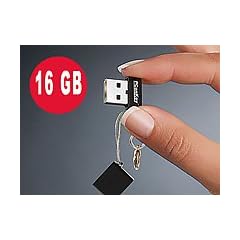 PConKey mini USB2.0-Speicherstick "Square II", 16 GB, schwarz
