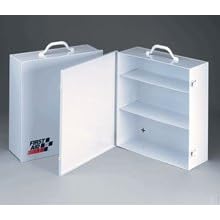 3 Shelf industrial cabinet- empty metal case w/ swing out door- 13-7/16 in. x16 in. x5-1/2 in. - 1 e