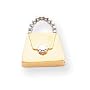 14k & Rhodium Polished Open-Backed Purse Charm
