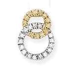 14k Two-Tone Gold & Diamond Double Circle Pendant (0.20ctw)