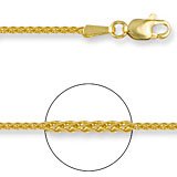 Jewelco London 9ct Yellow gold Spiga design pendant chain Necklace . Click Here for Dimensions and Weights.