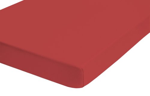 Biberna 77866/178/388 Jersey-Elastic Spannbetttuch / 120 x 200 cm - 130 x 220 cm / Farbe: chili