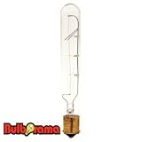 EXIT SIGN LIGHT BULB 25 WATTS T6.5 TUBULAR DC BAYONET BASE LONG LIFE CLEAR GLASS