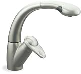 KOHLER K-6350-VS Avatar Single Control Pullout Kitchen Sink Faucet, Vibrant Stainless