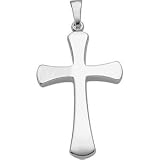 14K White Gold Cross Pendant