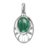 .925 Silver & Malachite Cut-Out Pendant